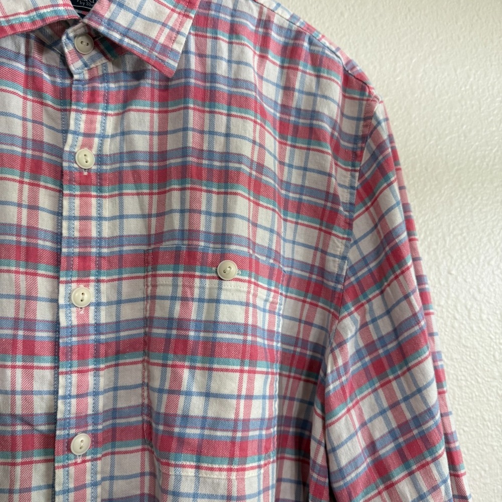 Vineyard Vines Slim‎ Longshore Shirt Mens Large Pink Plaid Long Sleeve Classic - Picture 4 of 7